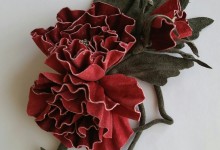 Brooch "Burgundy Rose"