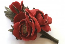 Brooch "Red bouquet"