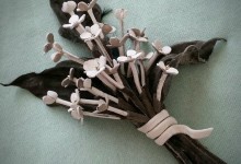 Brooch "A branch of lilac"