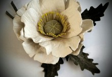 Brooch " White Poppy "