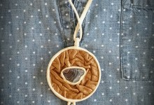 Necklace "Cat's Eye"(made of genuine leather