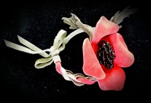 Set: necklace and bracelet "Field Poppies"