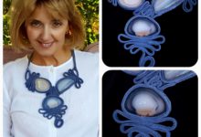 Necklace "Stone Leaf"