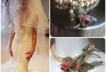 Set: Necklace, Brooch and bracelet "Tenderness"