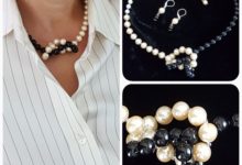 Set: Necklace and Earrings "White Night"