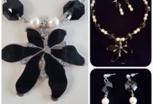 Set: Necklace and Earrings "Leaf"